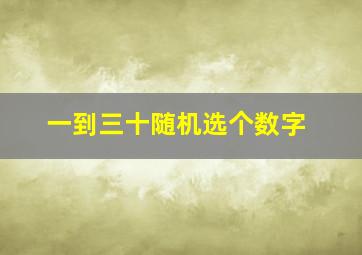 一到三十随机选个数字