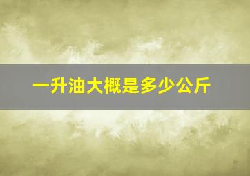 一升油大概是多少公斤