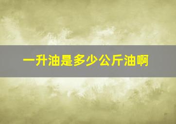 一升油是多少公斤油啊