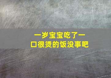 一岁宝宝吃了一口很烫的饭没事吧