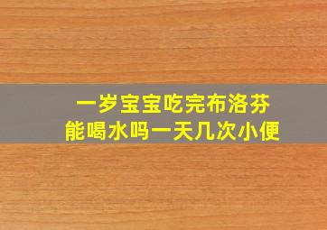 一岁宝宝吃完布洛芬能喝水吗一天几次小便