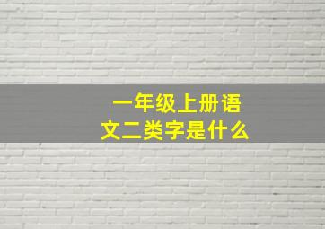 一年级上册语文二类字是什么