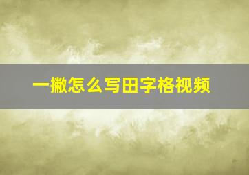 一撇怎么写田字格视频