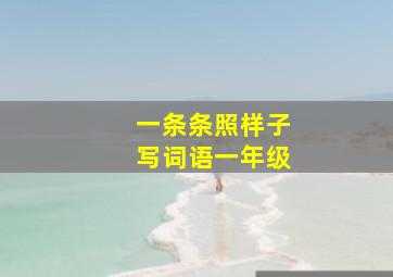 一条条照样子写词语一年级