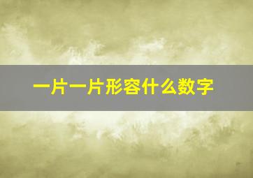 一片一片形容什么数字