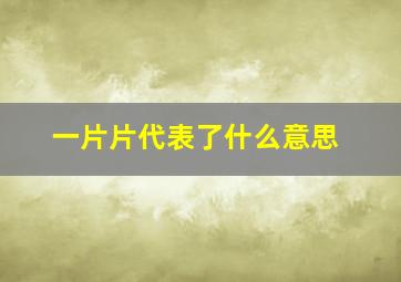 一片片代表了什么意思