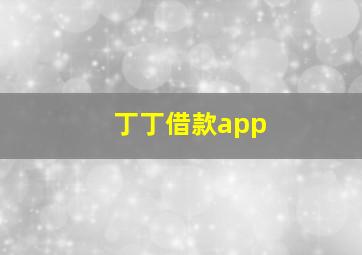 丁丁借款app