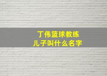 丁伟篮球教练儿子叫什么名字