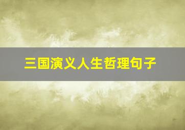 三国演义人生哲理句子