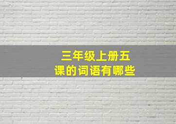 三年级上册五课的词语有哪些