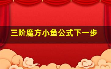 三阶魔方小鱼公式下一步