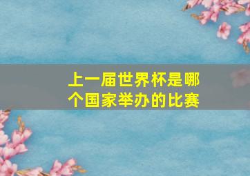 上一届世界杯是哪个国家举办的比赛