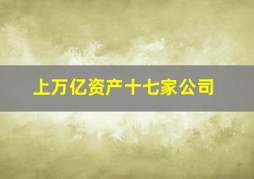 上万亿资产十七家公司