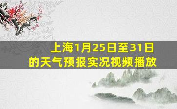 上海1月25日至31日的天气预报实况视频播放