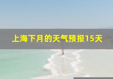 上海下月的天气预报15天