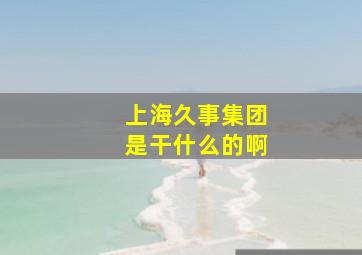 上海久事集团是干什么的啊