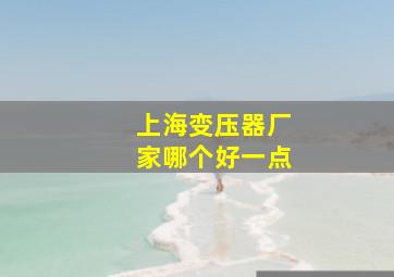 上海变压器厂家哪个好一点