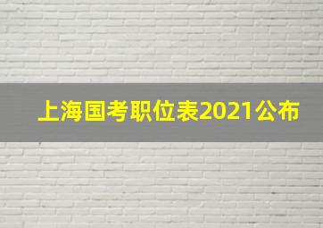 上海国考职位表2021公布