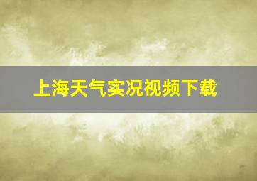 上海天气实况视频下载