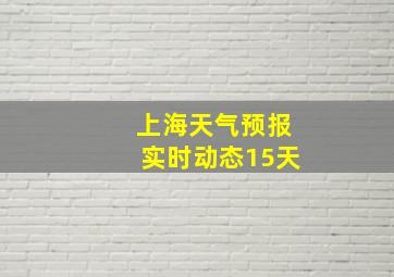 上海天气预报实时动态15天