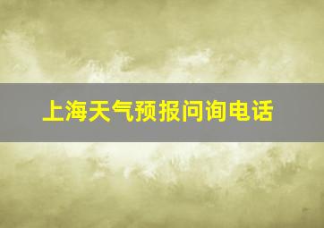 上海天气预报问询电话