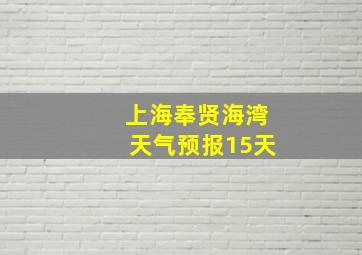 上海奉贤海湾天气预报15天