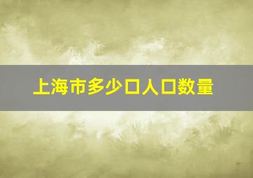 上海市多少口人口数量