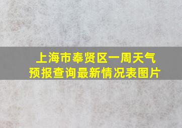 上海市奉贤区一周天气预报查询最新情况表图片