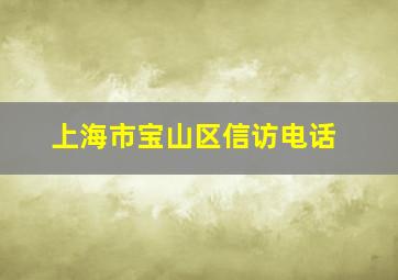 上海市宝山区信访电话