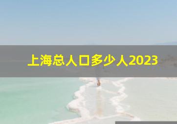 上海总人口多少人2023