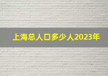 上海总人口多少人2023年