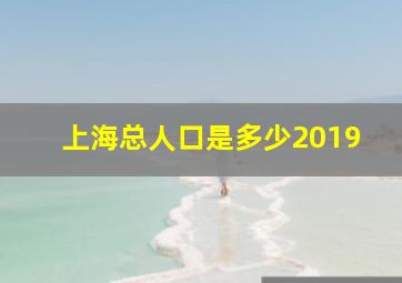 上海总人口是多少2019