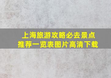 上海旅游攻略必去景点推荐一览表图片高清下载