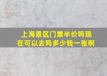 上海景区门票半价吗现在可以去吗多少钱一张啊