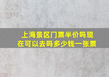 上海景区门票半价吗现在可以去吗多少钱一张票