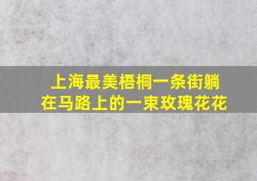 上海最美梧桐一条街躺在马路上的一束玫瑰花花