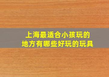 上海最适合小孩玩的地方有哪些好玩的玩具