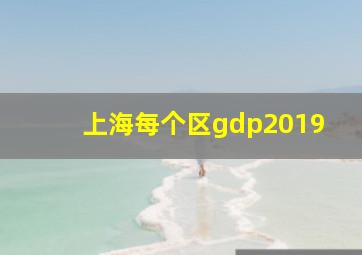 上海每个区gdp2019