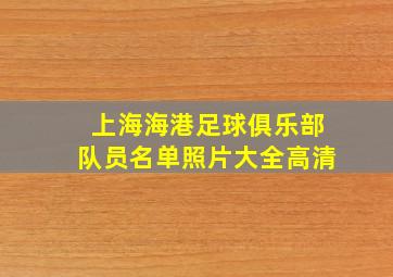 上海海港足球俱乐部队员名单照片大全高清