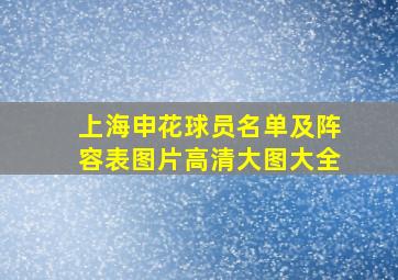 上海申花球员名单及阵容表图片高清大图大全