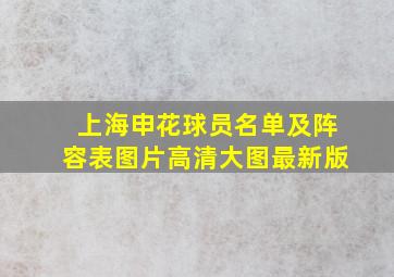 上海申花球员名单及阵容表图片高清大图最新版