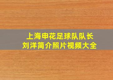 上海申花足球队队长刘洋简介照片视频大全