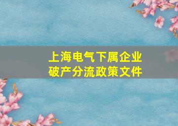 上海电气下属企业破产分流政策文件