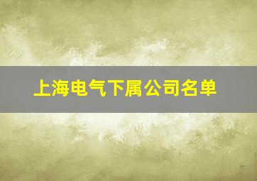 上海电气下属公司名单