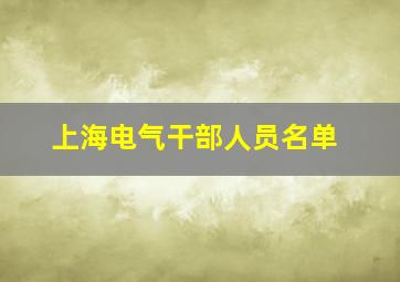 上海电气干部人员名单