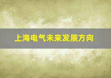 上海电气未来发展方向