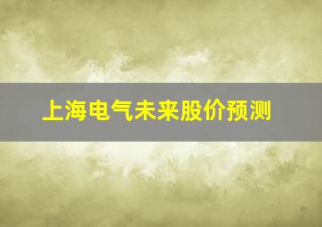 上海电气未来股价预测