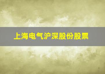 上海电气沪深股份股票