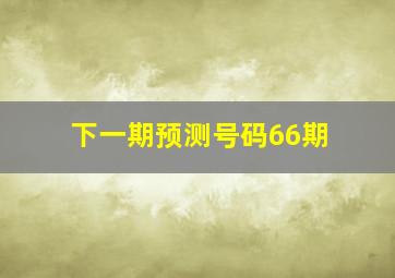 下一期预测号码66期