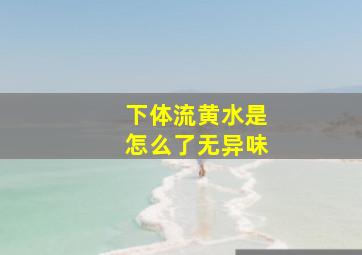 下体流黄水是怎么了无异味